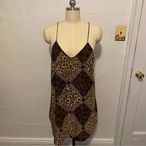 Vintage cheetah/animal print slip dress